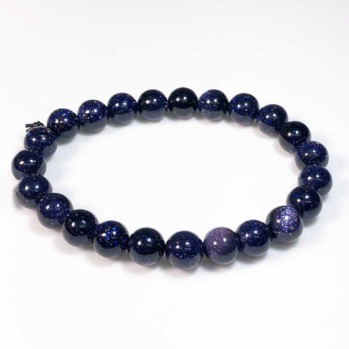 Blue Goldstone aka Starry Night Bead Bracelet 8mm