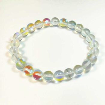 Rainbow Aura Crystal Bead Bracelet 8mm