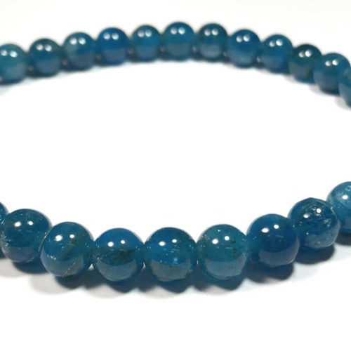 Blue Apatite Bead Bracelet 6mm