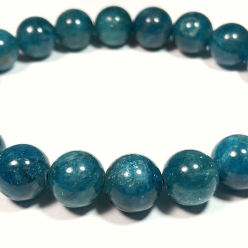 blue apatite AAA Bead Bracelet 9mm