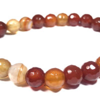Carnelian (Faceted, Multi-coloured) Bead Bracelet 8mm
