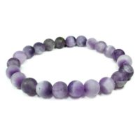 Amethyst Chevron (Matte) Bead Bracelet 8mm