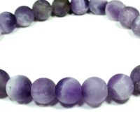 Amethyst Chevron (Matte) Bead Bracelet 8mm