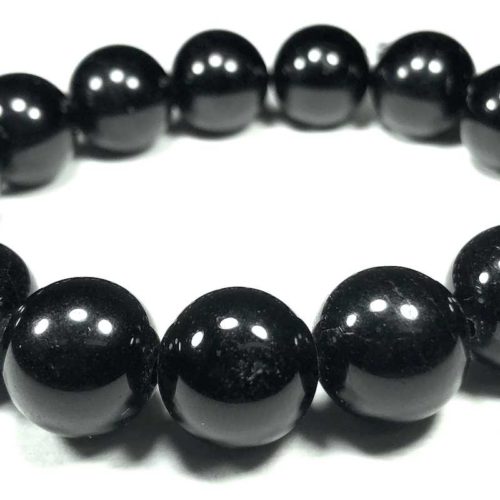 Tourmaline (Black) Bead Bracelet 12mm