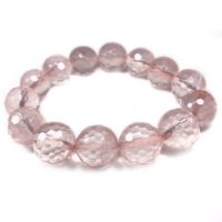 Rose Quartz (Faceted) Bead Bracelet 14mm