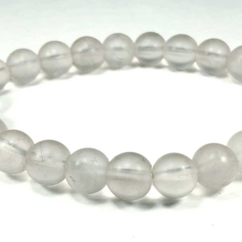 Smoky Quartz (Matte, Light) Bead Bracelet 8mm