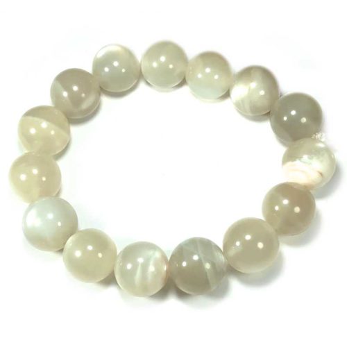 Moonstone (Shimmery) Bead Bracelet 12mm